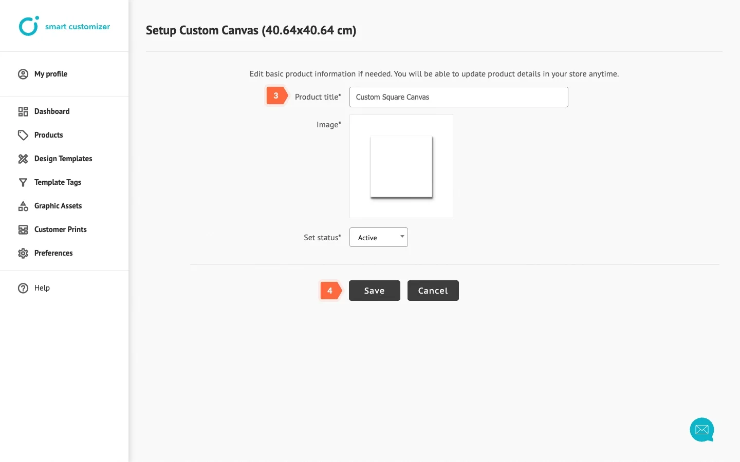 Adjusting information about a customizable prpduct