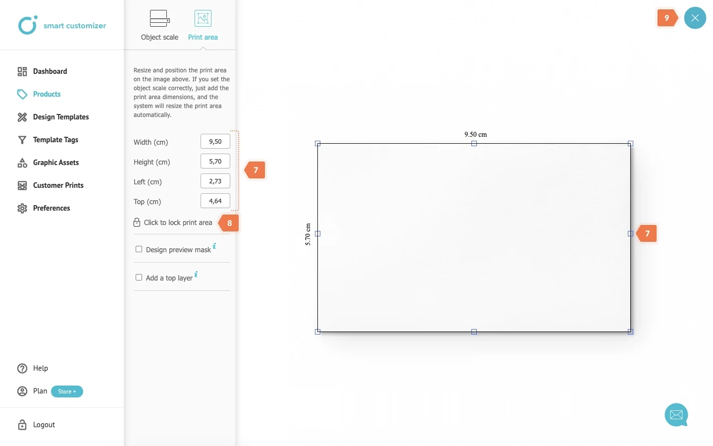 Print area size