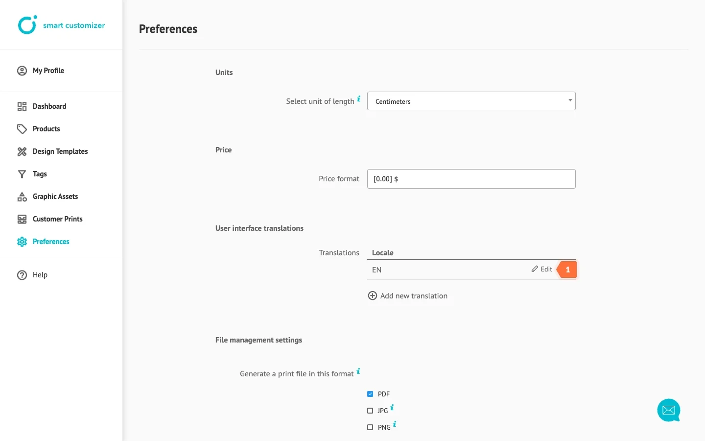 Edit the user interface translation