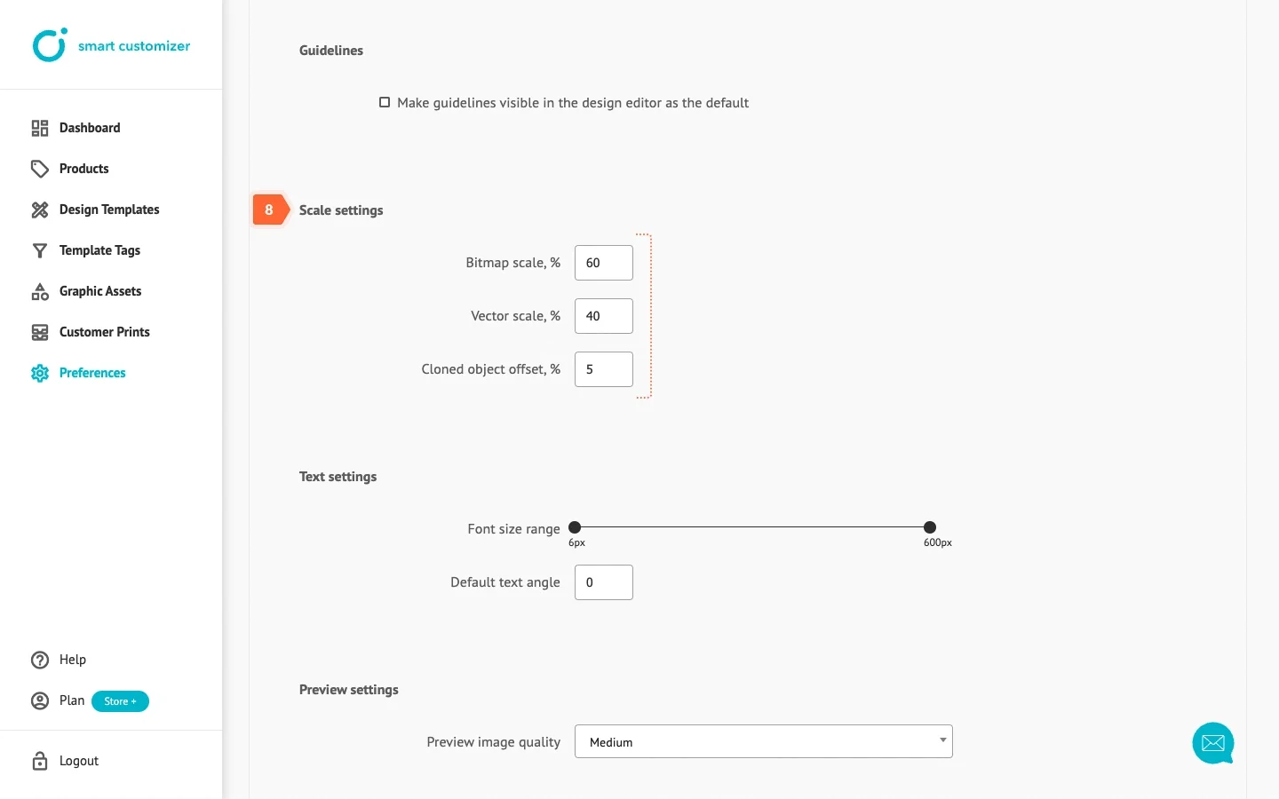 Vector and bitmap scaling options