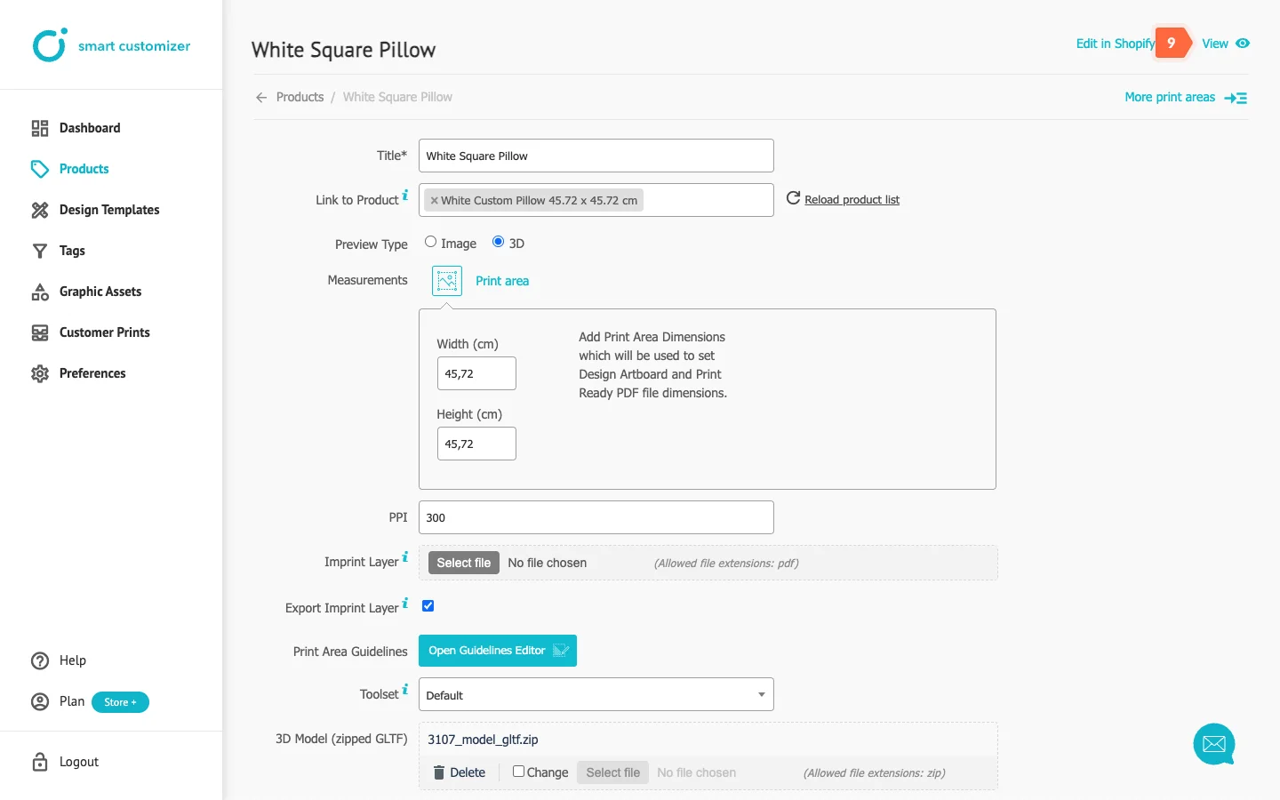 Test guidelines layer in your customizable product