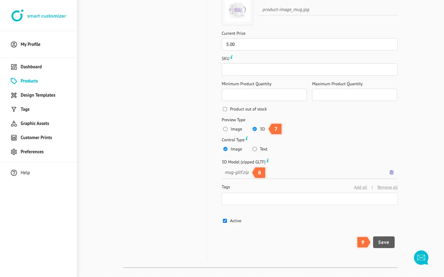 Product details settings