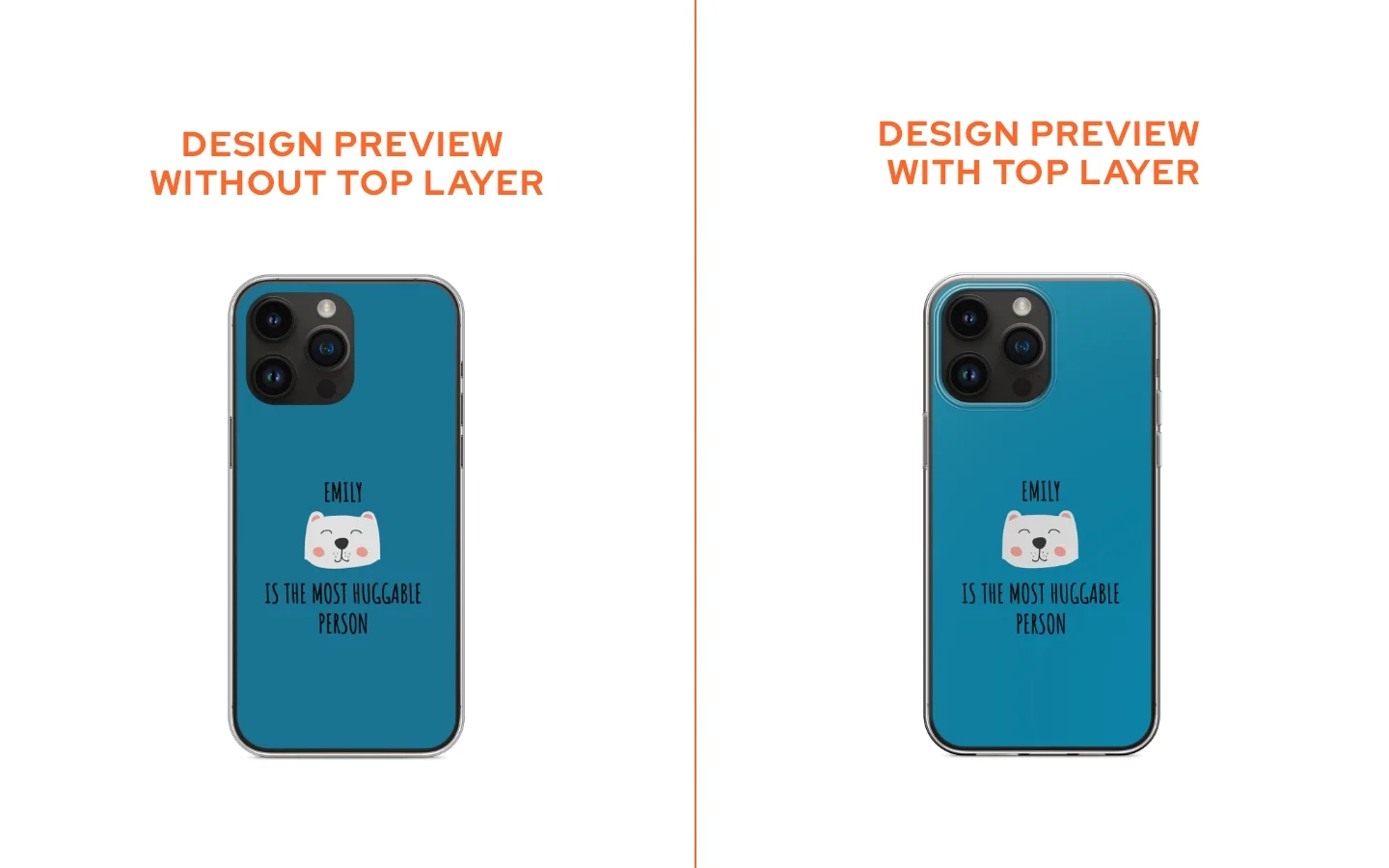 Product design preview with and without mask layer