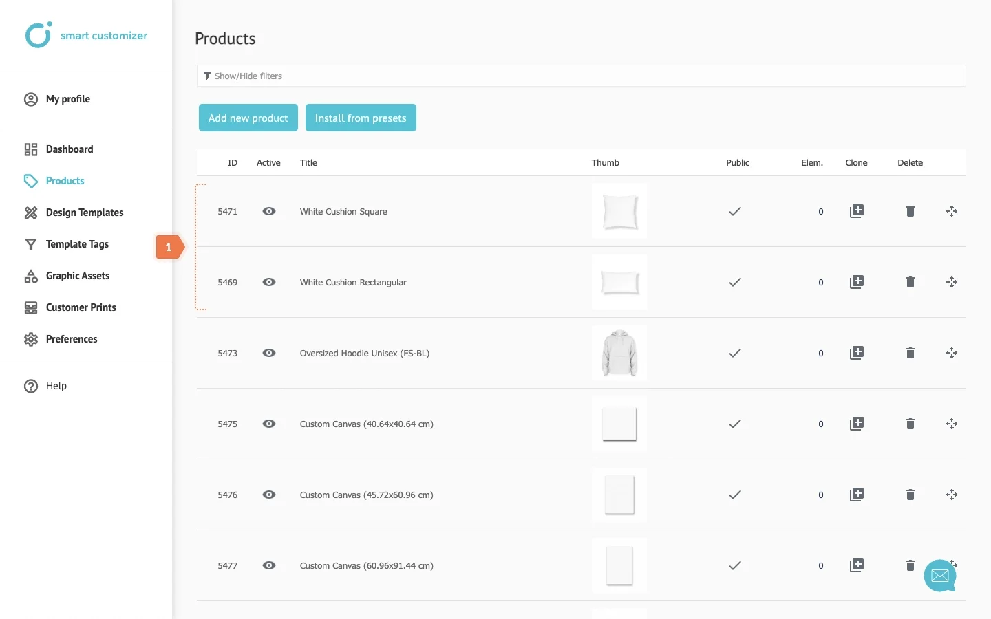 Product templates