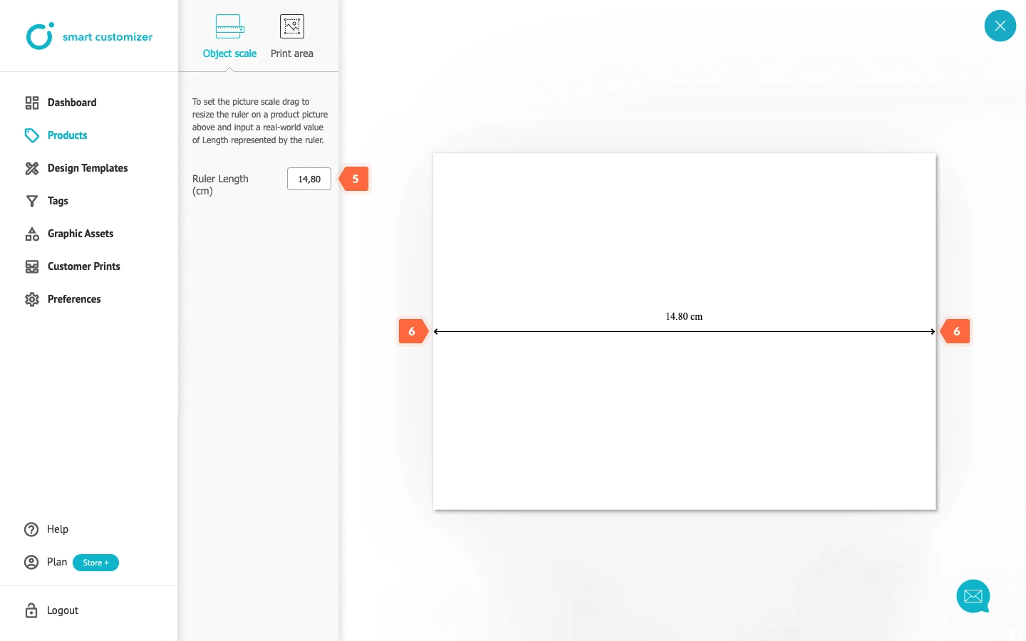 Setting real-life product scale and dimensions