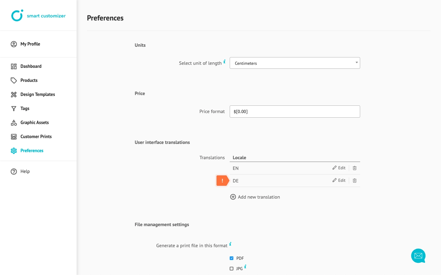 Interface translation