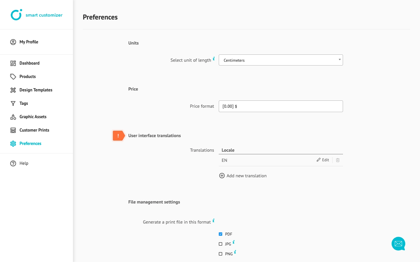 Changing default user interface language