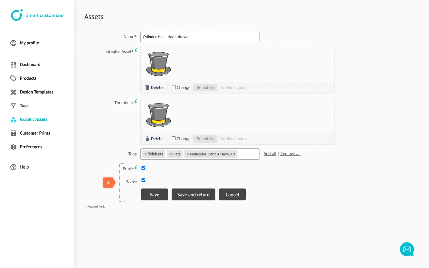 Add more graphic assets and assign the tags