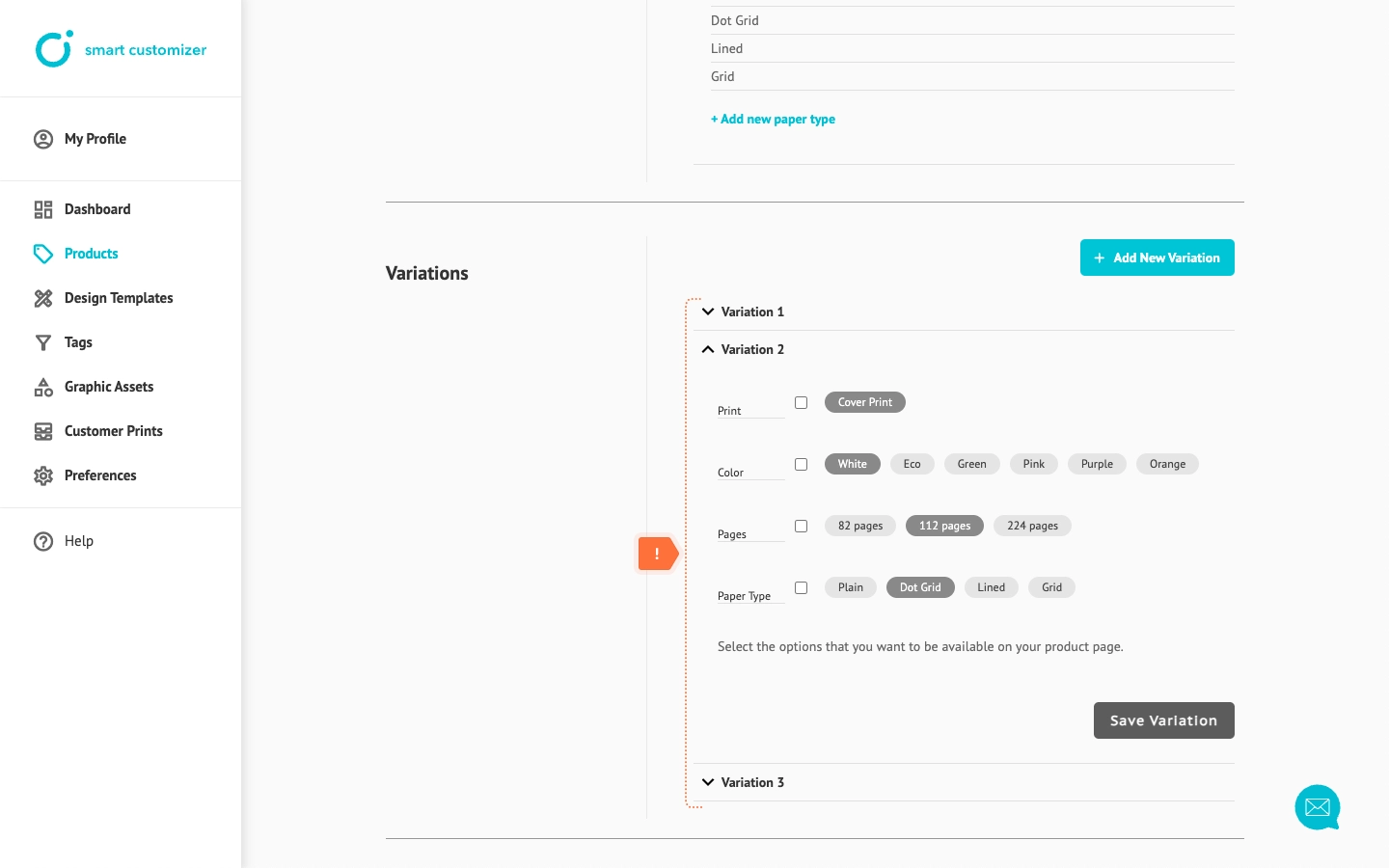 Product variation ID