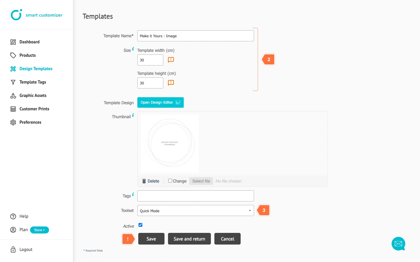 Customize a design template