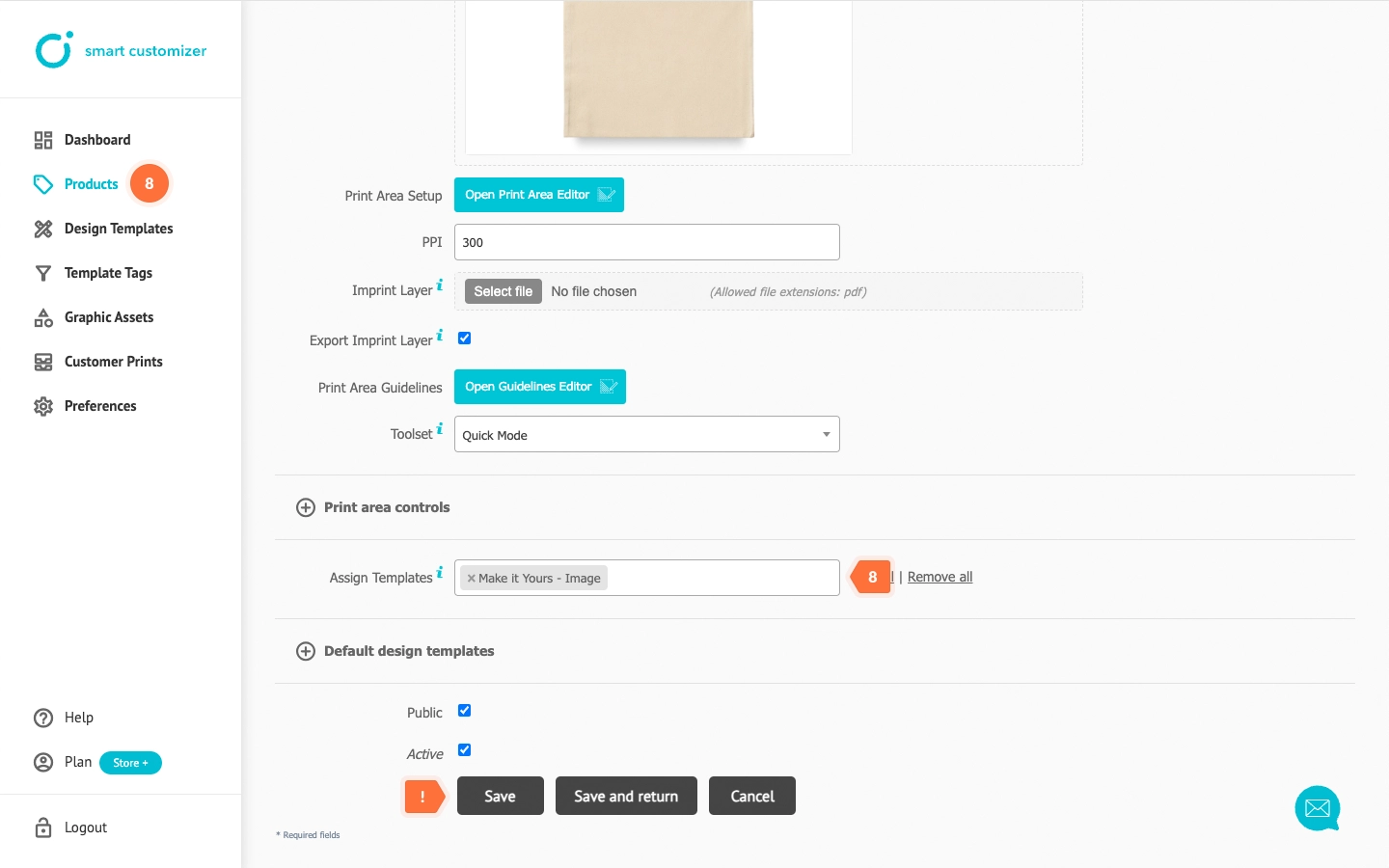 Finish design template set up