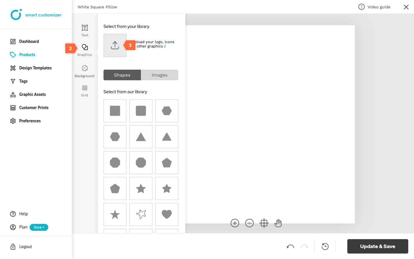 Clicking on graphics in safe print area guidelines editor